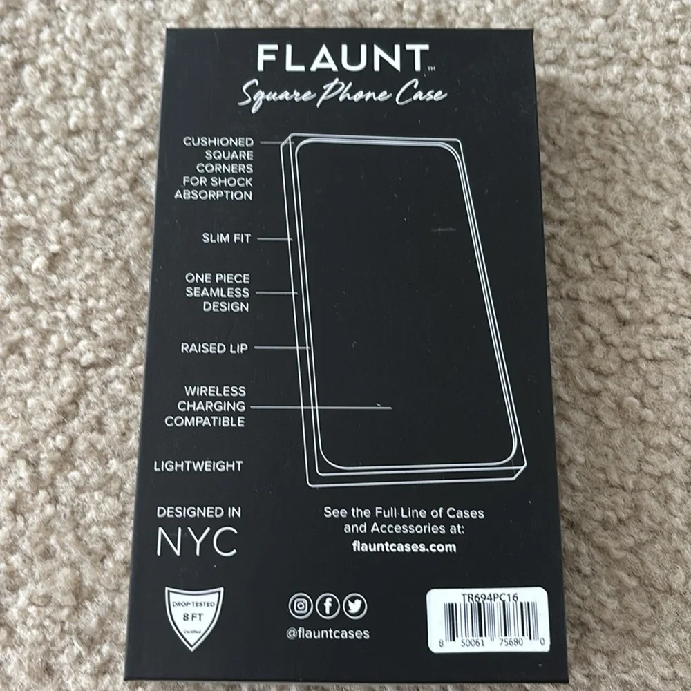 NEW IN BOX Flaunt Apple iPhone 14 Phone Case - Pink Red Tan Tropical Theme - Picture 4 of 4